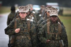 Woman soldiers in bootcamp