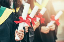 Group of successful students on their graduation day