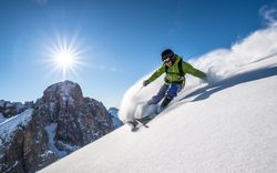 Man skiing off piste