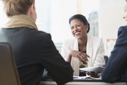 Woman in sales meeting