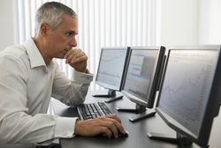 Businessman working at computer