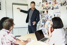 A businessman presenting a project