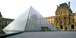 Glass pyramid of the Louvre in Paris