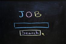 Job search written in chalk on a blackboard