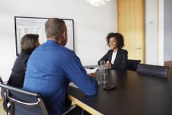 Businesswoman at job interview