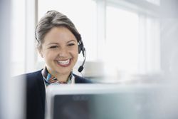 customer service woman with headset