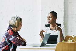 Woman in job interview