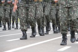 Soldiers marching